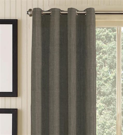 Buy Grey Sheer Polyester Feet Eyelet Door Curtain By Ddecor Live