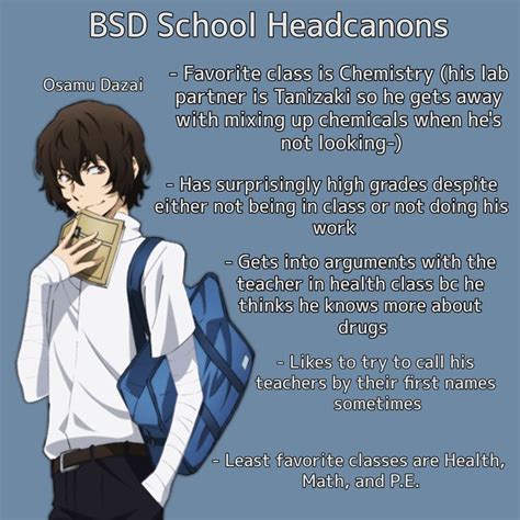 Dazai School Headcanons: Unveiling His Mischievous Side