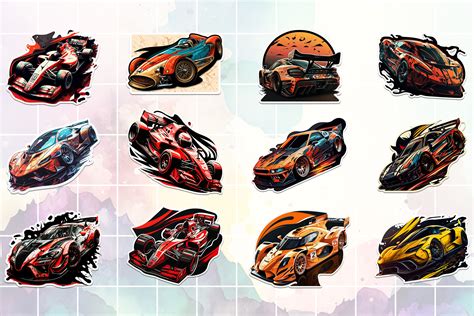 Racing Super Car Stickers Bundles Graphic by sportspsd99 · Creative Fabrica