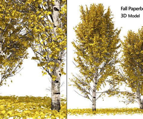 ArtStation - Fall Paper birch Trees | Game Assets