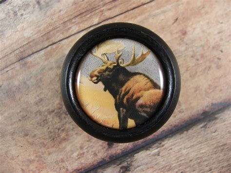 Moose Cabinet Hardware Knob Pull Handle In Wood For Cabinet Etsy