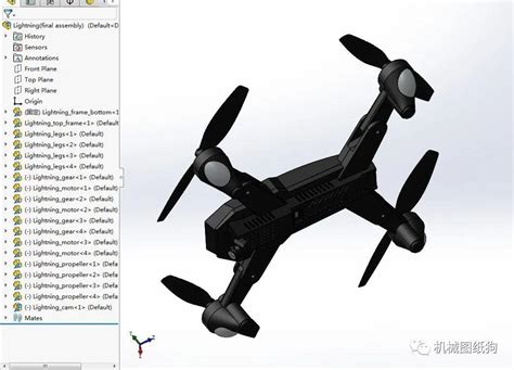 【飞行模型】pixel Drone四轴无人机造型3d图纸 Solidworks设计solidworks无人机 仿真秀干货文章