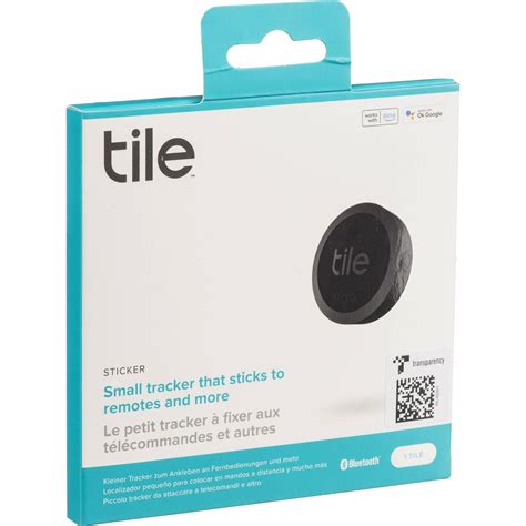 Tile Sticker Bluetooth Tracker (2022, Black) RE-42001 B&H Photo