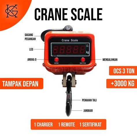 Jual Ocs 3 Ton Timbangan Gantung Digital 3ton Led Remote Kontrol Besi