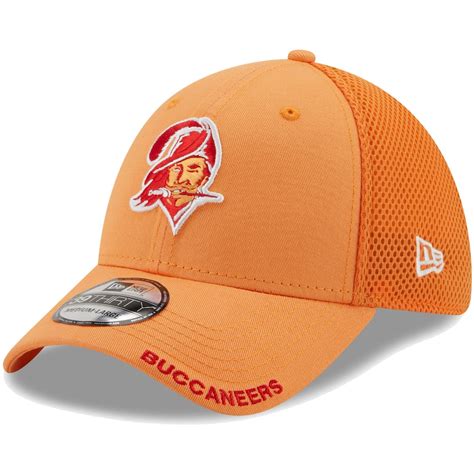 Men's New Era Orange Tampa Bay Buccaneers Throwback Logo Team Neo 39THIRTY Flex Hat