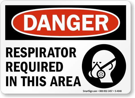 Respirator Required In This Area With Graphic Sign SKU S 4048