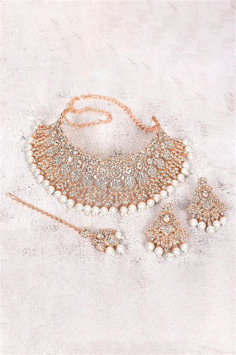 Buy Khwaab By Sanjana Lakhani Pearl Drop Necklace Jewellery Set Online