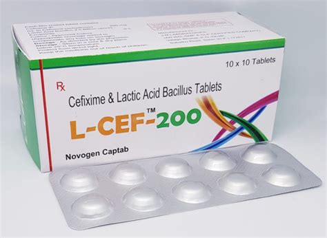 L Cef 100 Cefixime 100 200 Mg With Lactic Bacillus Tablet Prescription