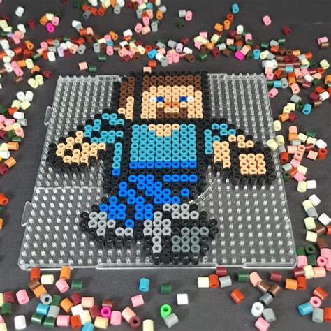 Minecraft Perler Beads Pattern Steve From Minecraft Pixel Art Hama Beads Fuse Beads Iron Beads