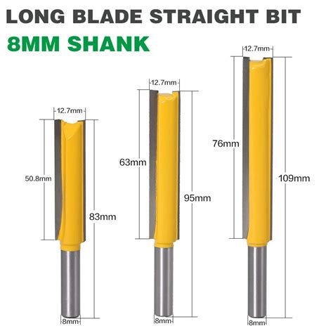 1 Pc Straight Dado Router Bit 1 2 Dia X 3 Length 8 Shank