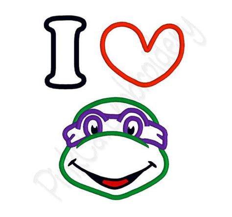 Ninja Turtle Applique Machine Embroidery Design Instant Download