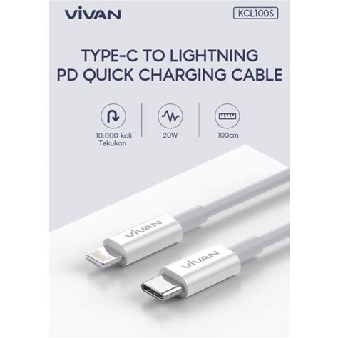 Jual Kabel Data Original Vivan Kcl S W Type C To Lightning Iphone