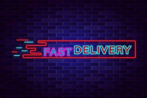 Past Delivery Lettering Neon Sign Vector Graphic by TrueVector ...