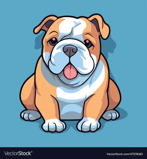 Bulldog cute cartoon character Royalty Free Vector Image