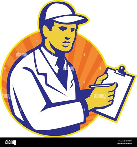 Illustration Of A Technician Tradesman Inspector Worker At Work Writing