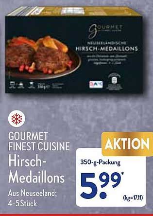 Gourmet Finest Cuisine Hirsch Medaillons Angebot Bei Aldi Nord