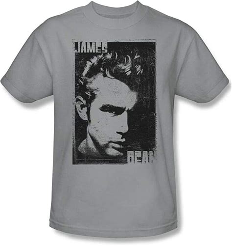 James Dean T Shirt Distressed Pic Grey Retro Vintage Celebrity