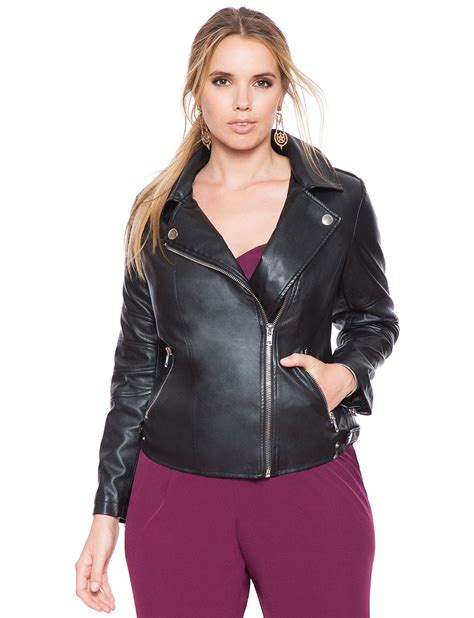 Classic Moto Jacket Women S Plus Size Jackets Faux Leather Moto