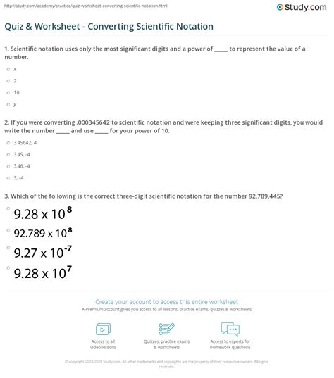 Scientific Notation Practice Worksheet With Answers Printable Word Searches