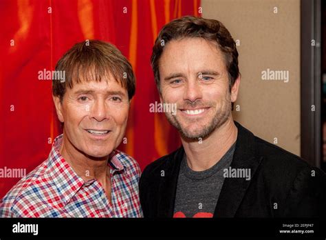 English pop star Sir Cliff Richard with American actor Charles Esten ...