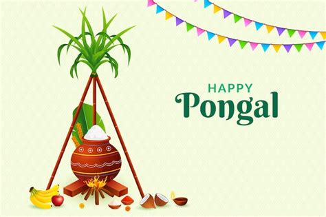 Premium Vector Happy Pongal Festival Traditional Elements