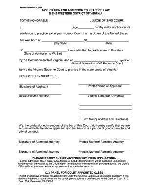 Fillable Online Attorney Admissions Forms Fax Email Print PdfFiller