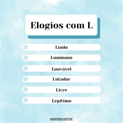 Palavras De Elogios Todas As Letras Do Alfabeto