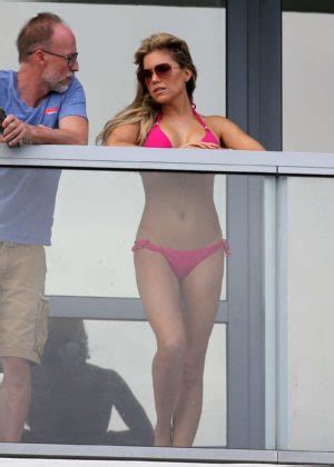 Sylvie Meis In Pink Bikini On Balcony In Miami Gotceleb