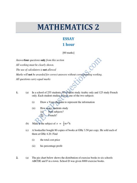 Bece Past Questions Answers 2011 Maths Part2 Questions Pdf Geometry