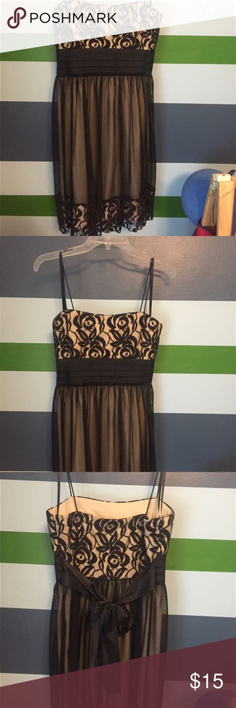 Black Lace Dress With Sheer Body And Nude Underlay