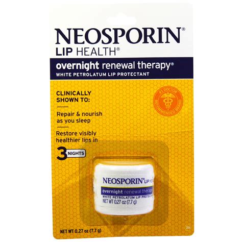 Neosporin Overnight Renewal Therapy White Petrolatum Lip Protectant