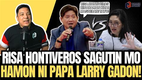 Risa Hontiveros Humarap Ka Kay Sec Larry Gadon Hinamon Ka Na Ng Debate