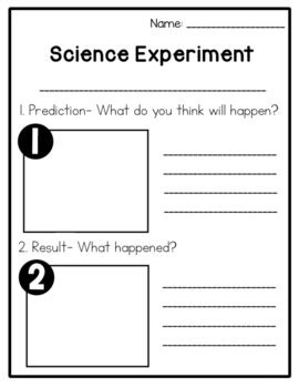 Simple Science Experiment Worksheet Prediction And Result TPT