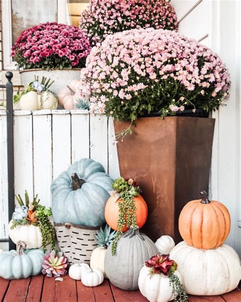 Mums and Pumpkins Fall Front Porch Decor - Start at Home Decor