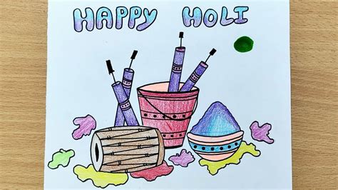 Poster Drawing For Holi Festival // Holi Celebration Drawing