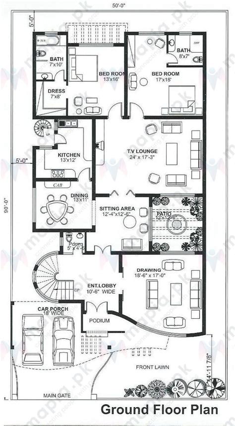 1 Kanal House Plan House Layout Plans Floor Plans Model House Plan