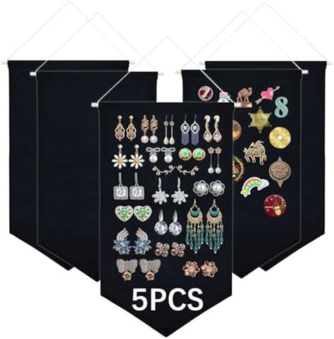 Amazon Pcs Canvas Banners Wall Hanging Brooch Jewelry Storage