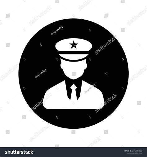 Cop Officer Police Icon Rounded Vector Stock Vector Royalty Free