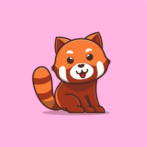 Beb Panda Rojo Caricatura Icono Ilustraci N Vector Premium