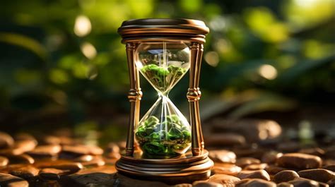 Premium AI Image Hourglass On Green Background