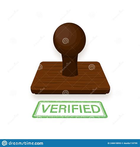 Icon With Green Verify Stamp On White Backdrop Business Vector Icon