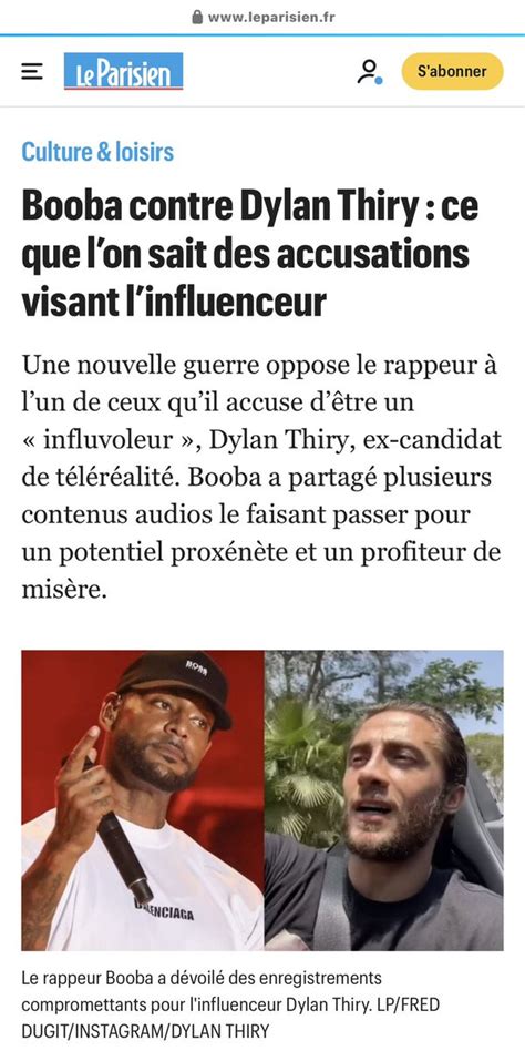 Booba On Twitter Dylanthiry Https Leparisien Fr Culture Loisirs