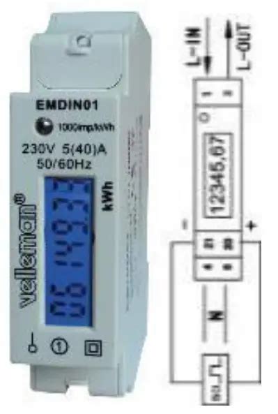 Velleman Emdin Single Phase Din Rail Kwh Meter User Manual