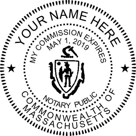 Massachusetts Round Notary Public Notary Stamp Simply Stamps