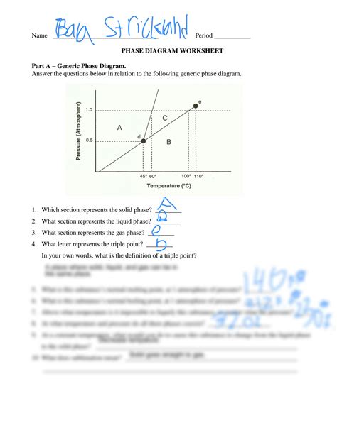 Reading Phase Diagrams Worksheet Phase Diagram Worksheet Key