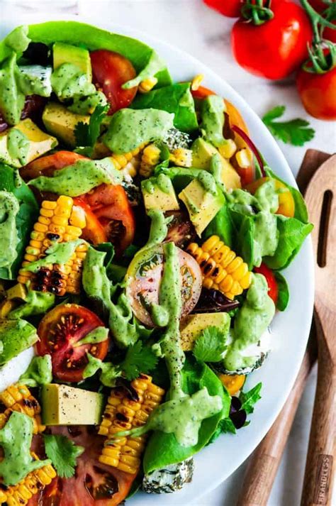 Grilled Corn Tomato Salad With Cilantro Avocado Dressing Aberdeen S