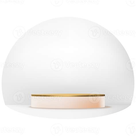 D Gold And Peach Podium On White Circle Background Vector Showcase