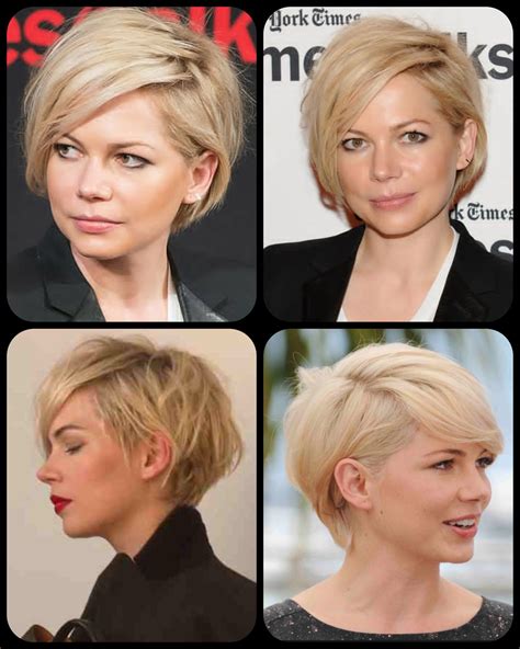 Michelle Williams Grown Out Pixie Cut … Short Shag Haircuts Pixie Bob