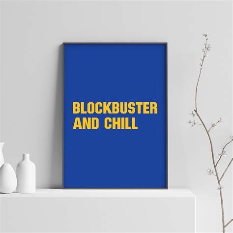 Retro Blockbuster And Chill Wall Art Retro 80s 90s Printable Etsy