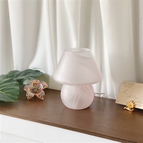 Vintage Murano Pink Mushroom Lamp S